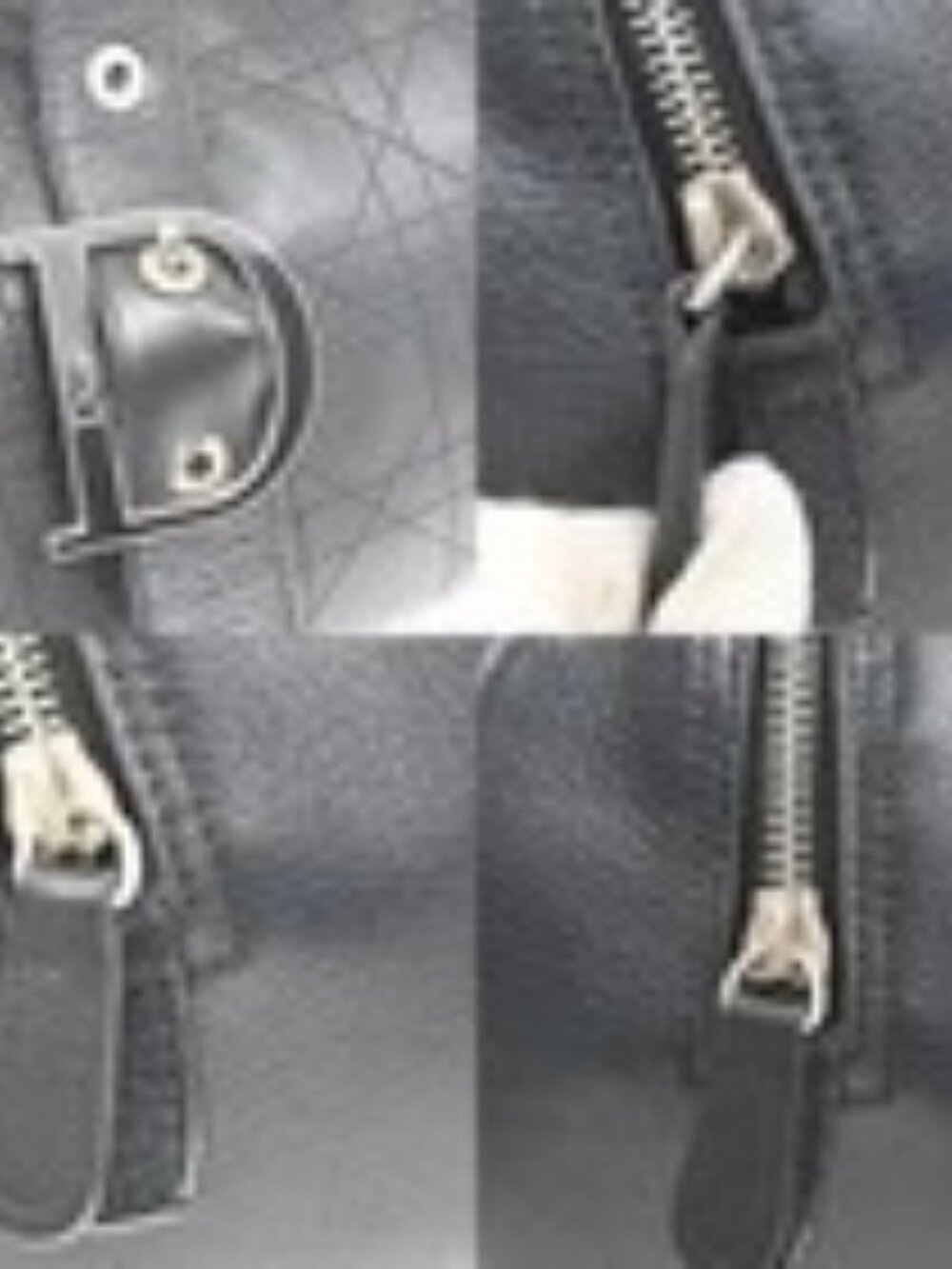 CHRISTIAN DIOR Logo Cannage Mini Boston Hand Bag Leather Black SHW Italy 96MA500 - Picture 7 of 16